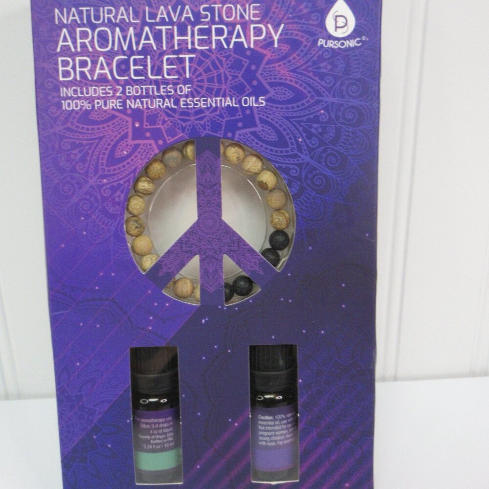 Natural Lava Stone Aromatherapy Bracelet Lavander & Peppermint Essentials Oils